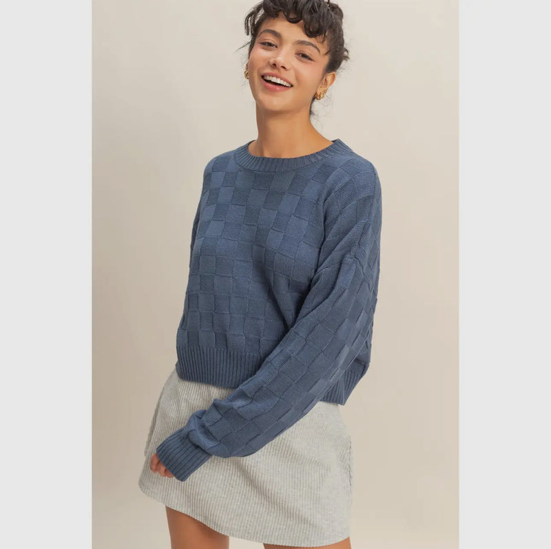 navy sweater