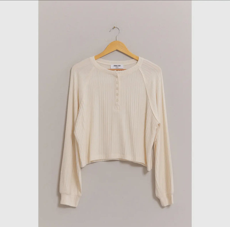 cream ribbed henley