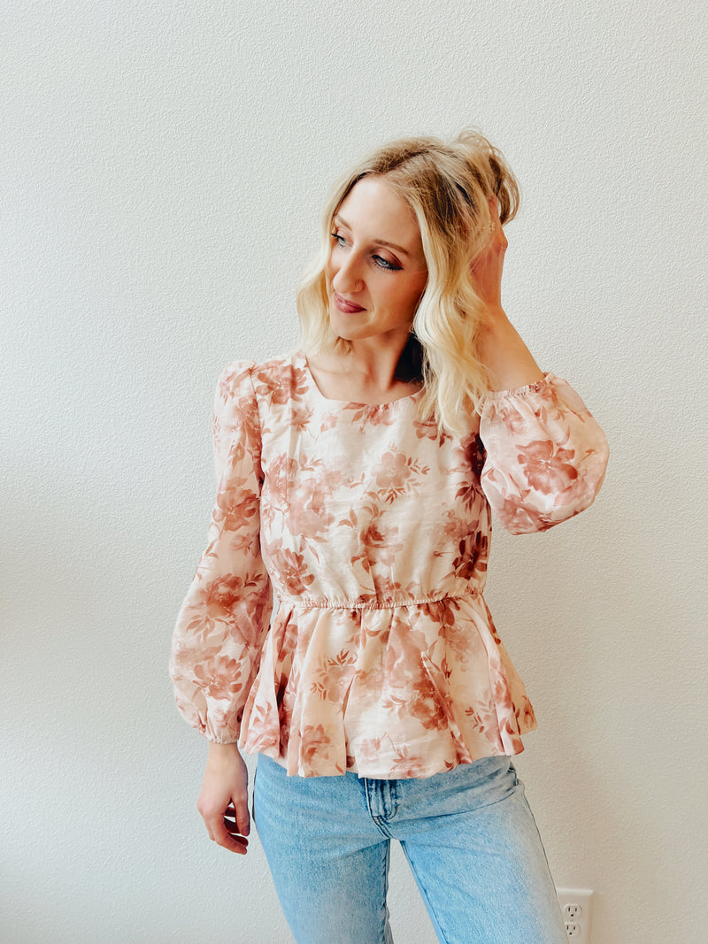 blush peplum top {missy + curvy}