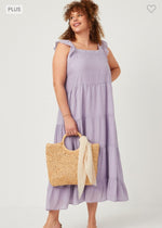 lavender tiered dress {missy + curvy}