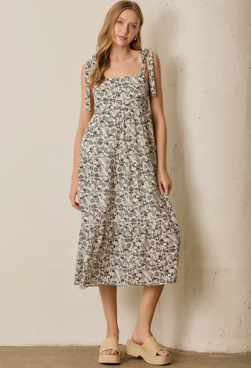 floral tie strap dress