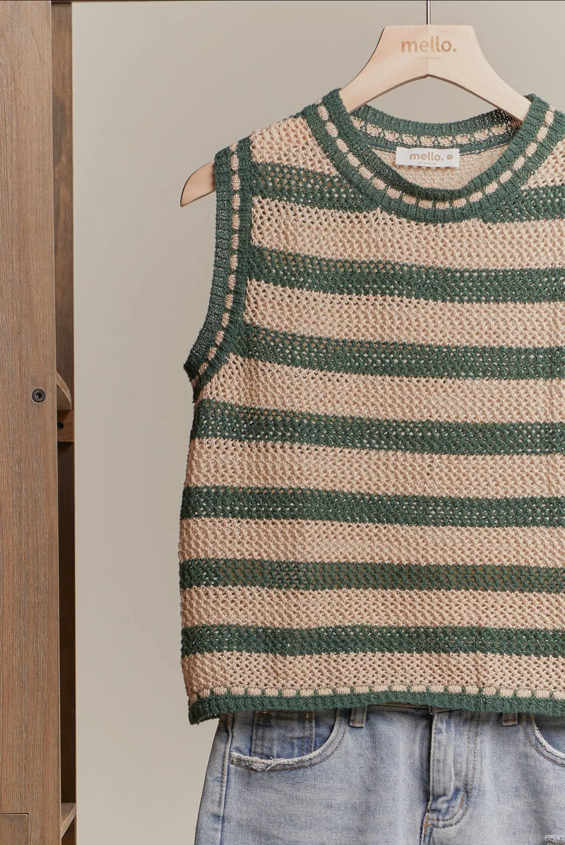 stripe knit vest