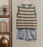 stripe knit vest