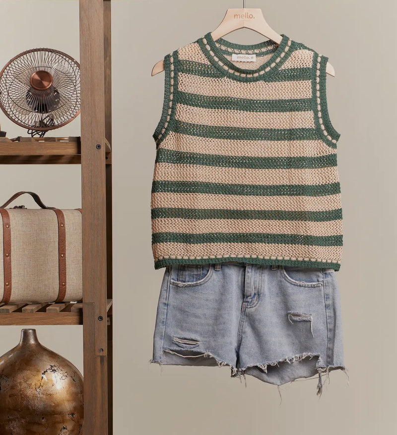stripe knit vest