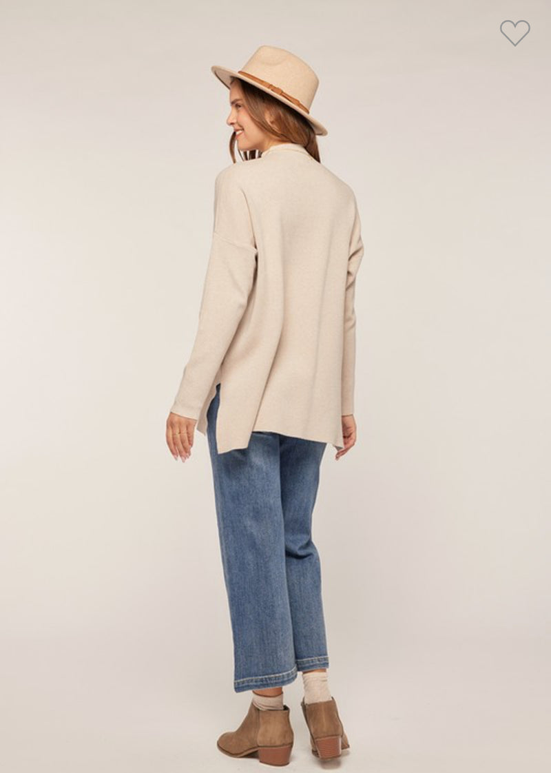 warm gray sweater