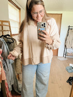 beige waffle knit top