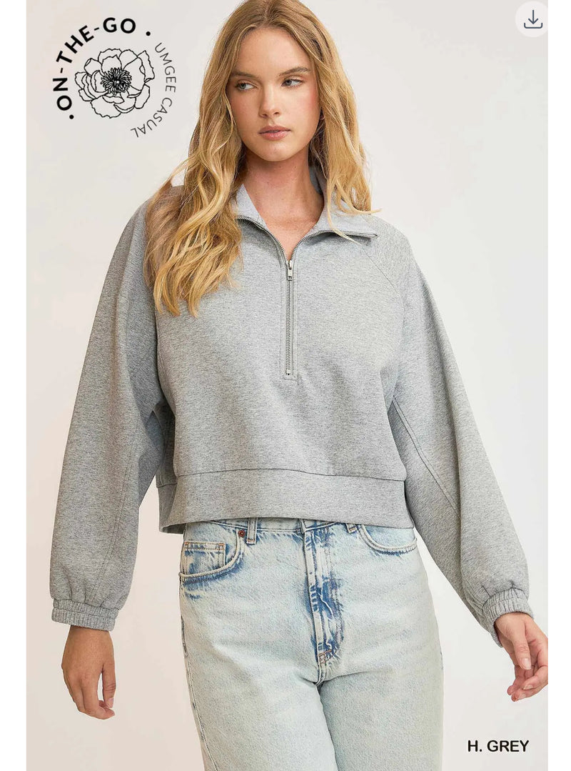 grey half zip {small-2xl}