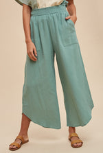 sage gauze pants