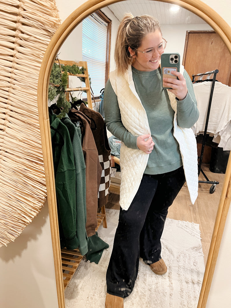 dark basil pullover {missy + curvy}